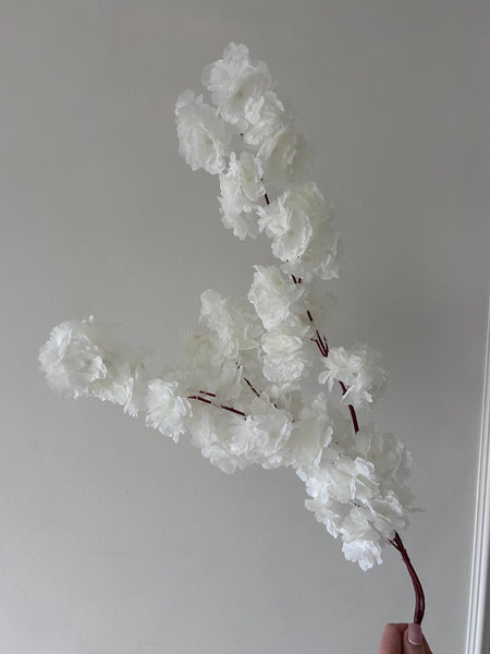 Artificial Cherry Blossom Branch with Realistic Faux Flowers for Home Décor and DIY Projects