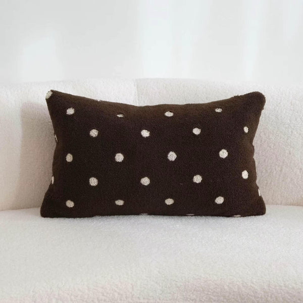 Polka Dot Cushion Covers – Teddy Boucle Finish | 45x45cm or 30x50cm Sizes | Modern Decorative Throw Pillowcase for Trendy Home Décor