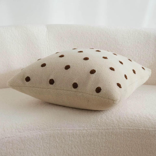 Polka Dot Cushion Covers – Teddy Boucle Finish | 45x45cm or 30x50cm Sizes | Modern Decorative Throw Pillowcase for Trendy Home Décor