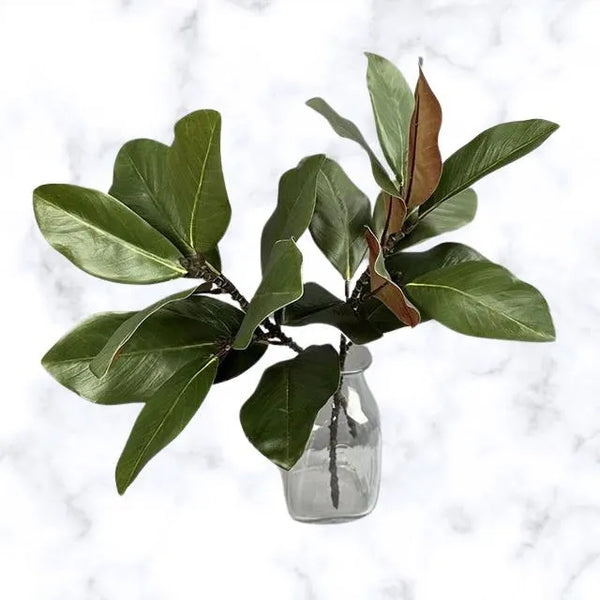 Artificial green branch real touch foliage plant decor