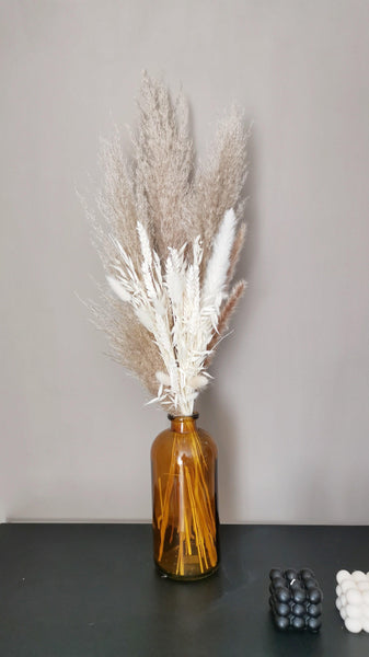 THE WHITES Small mixed dried pampas grass bouquet