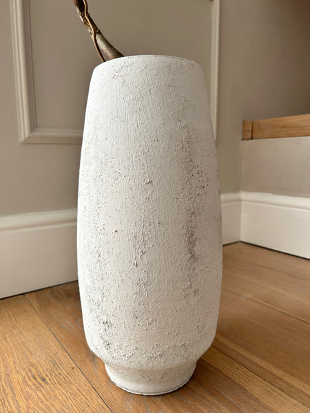 Lava tall white floor vase