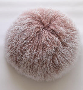 Soft and elegant pink mongolian fur cushion cover