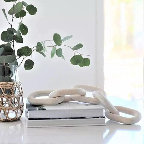 White wash wood knot chain  ornament and home decor